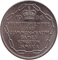 Монета 5 шиллингов. 1966 год, Ямайка. VIII игры Британского содружества. Монета 5 шиллингов. 1966 год, Ямайка. VIII игры Британского содружества.
