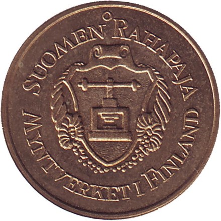 Жетон из годового набора монет Финляндии. 1988 год.