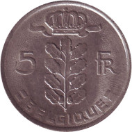 Монета 5 франков. 1979 год, Бельгия. (Belgique) Монета 5 франков. 1979 год, Бельгия. (Belgique)