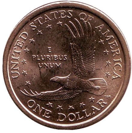 Сакагавея (Парящий орел), серия "Коренные американцы". 1 доллар, 2004 год (D), США. Сакагавея (Парящий орел), серия "Коренные американцы". 1 доллар, 2004 год (D), США.