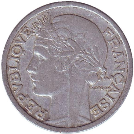 Монета 2 франка. 1950 (B) год, Франция. Монета 2 франка. 1950 (B) год, Франция.