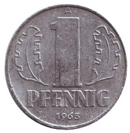 Монета 1 пфенниг. 1963 год, ГДР. Монета 1 пфенниг. 1963 год, ГДР.