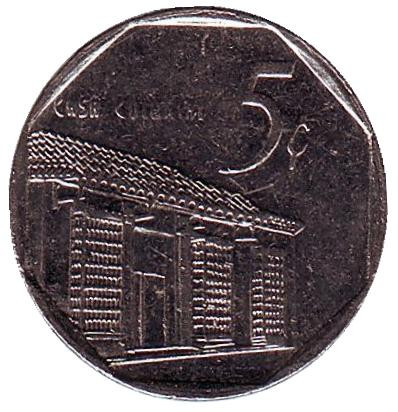 Монета 5 сентаво. 2006 год, Куба. Вар. 1.