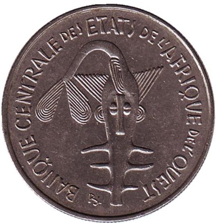 Монета 100 франков. 1970 год, Западные Африканские Штаты.