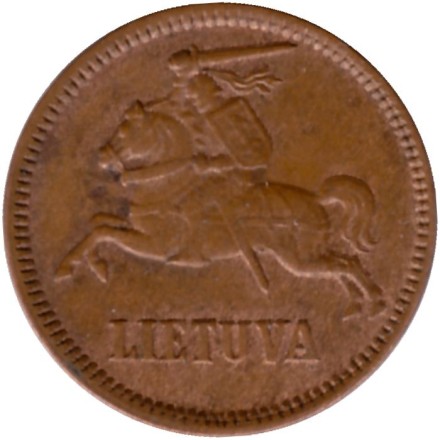 Монета 5 центов. 1936 год, Литва.