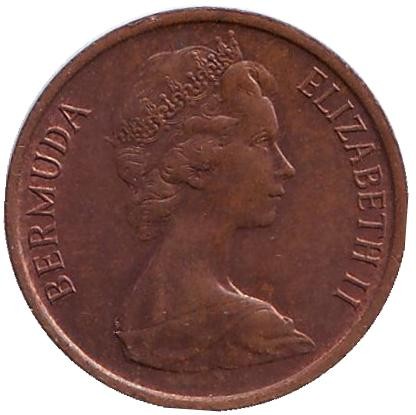 Монета 1 цент. 1974 год, Бермудские острова. Поросенок. Монета 1 цент. 1974 год, Бермудские острова. Поросенок.