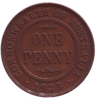 Монета 1 пенни. 1923 год, Австралия. 