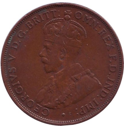 Монета 1 пенни. 1923 год, Австралия.