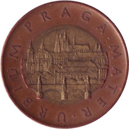 Монета 50 крон. 2008 год, Чехия. Прага.
