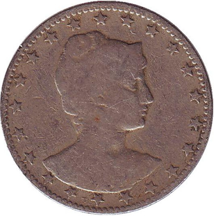 Монета 200 рейсов. 1901 год, Бразилия.