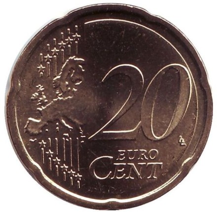 Монета 20 центов. 2018 год, Эстония.