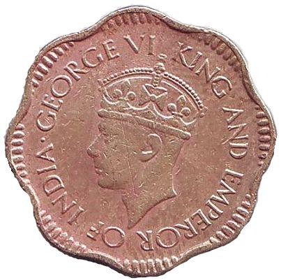 Монета 2 цента. 1944 год, Цейлон. Монета 2 цента. 1944 год, Цейлон.