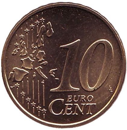 Монета 10 евроцентов. 2003 год, Нидерланды. Монета 10 евроцентов. 2003 год, Нидерланды.