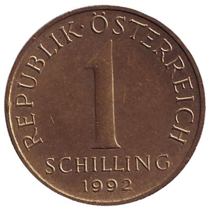 Монета 1 шиллинг. 1992 год, Австрия. Эдельвейс. Монета 1 шиллинг. 1992 год, Австрия. Эдельвейс.