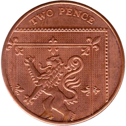 Монета 2 пенса. 2012 год, Великобритания.