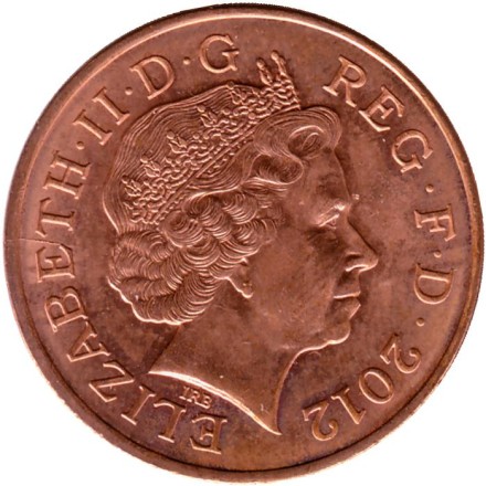 Монета 2 пенса. 2012 год, Великобритания. Монета 2 пенса. 2012 год, Великобритания.