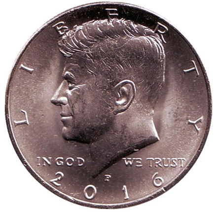 Монета 1/2 доллара (50 центов), 2016 год (P), США. Джон Кеннеди.