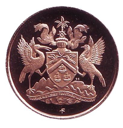 Монета 1 цент. 1973 год, Тринидад и Тобаго. Proof. Монета 1 цент. 1973 год, Тринидад и Тобаго. Proof.