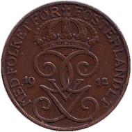 Монета 1 эре. 1912 год, Швеция. Монета 1 эре. 1912 год, Швеция.