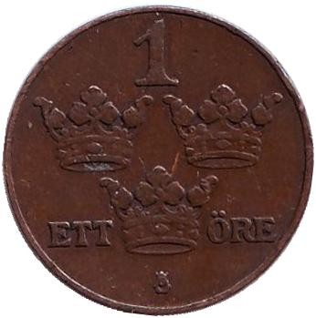 Монета 1 эре. 1912 год, Швеция.