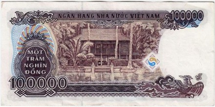 Банкнота 100000 донгов. 1994 год, Вьетнам. Банкнота 100000 донгов. 1994 год, Вьетнам.