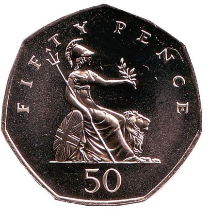 Монета 50 пенсов. 1996 год, Великобритания. BU.