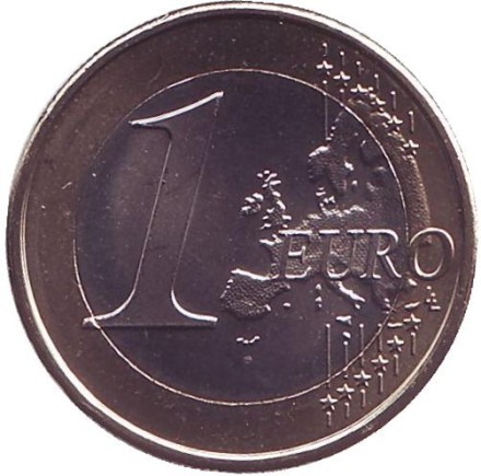 Монета 1 евро. 2017 год, Австрия. Моцарт. Монета 1 евро. 2017 год, Австрия. Моцарт.
