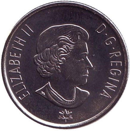 Монета 25 центов. 2017 год, Канада. 150 лет Конфедерации Канада. Надежда на зелёное будущее.