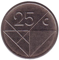 Монета 25 центов. 2012 год, Аруба. Монета 25 центов. 2012 год, Аруба.