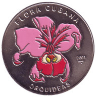 Монета 1 песо, 2001 год, Куба. Розовая орхидея (Orquideas), флора Кубы. Монета 1 песо, 2001 год, Куба. Розовая орхидея (Orquideas), флора Кубы.