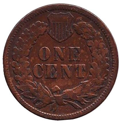 Монета 1 цент. 1893 год, США. Индеец.