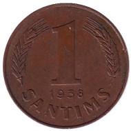 Монета 1 сантим. 1938 год, Латвия. Монета 1 сантим. 1938 год, Латвия.