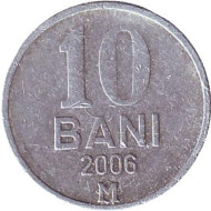 Монета 10 бани. 2006 год, Молдавия. Монета 10 бани. 2006 год, Молдавия.