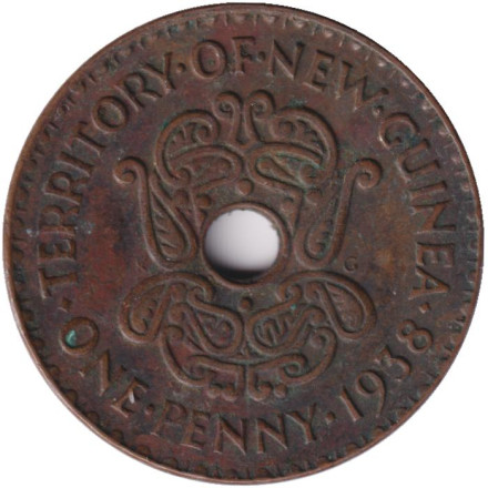 Монета 1 пенни. 1938 год, Новая Гвинея.