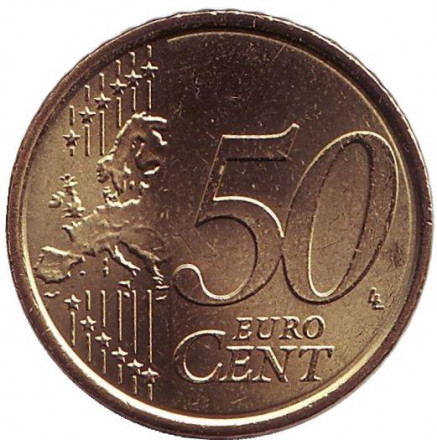Монета 50 центов. 2008 год, Италия. Монета 50 центов. 2008 год, Италия.