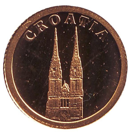 Монета 12 долларов. 2008 год, Либерия. Хорватия. "Страны Европы".