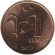 Монета 1 куруш. 2017 год, Турция.