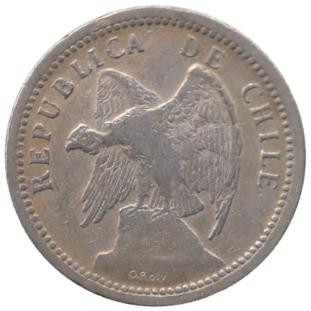 Монета 20 сентаво. 1939 год, Чили.