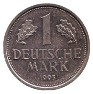 Монета 1 марка. 1993 год (A), ФРГ. Монета 1 марка. 1993 год (A), ФРГ.