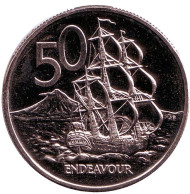 Монета 50 центов, 1983 год, Новая Зеландия. BU. Парусник "Endeavour". Монета 50 центов, 1983 год, Новая Зеландия. BU. Парусник "Endeavour".