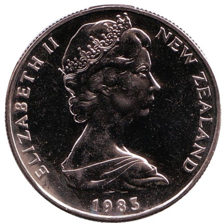 Монета 50 центов, 1983 год, Новая Зеландия. BU. Парусник "Endeavour".