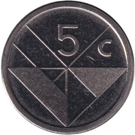 Монета 5 центов, 2023 год, Аруба. Монета 5 центов, 2023 год, Аруба.