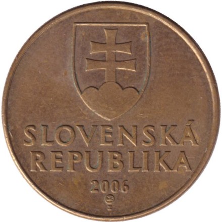 Монета 1 крона. 2006 год, Словакия. Мадонна с младенцем. Монета 1 крона. 2006 год, Словакия. Мадонна с младенцем.