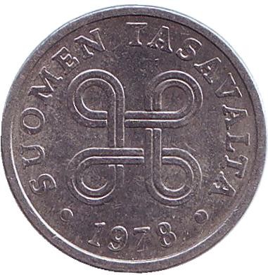 Монета 5 пенни. 1978 год, Финляндия.