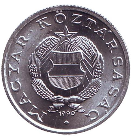 Монета 1 форинт. 1990 год, Венгрия. Монета 1 форинт. 1990 год, Венгрия.