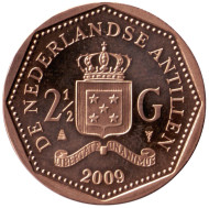 Монета 2,5 гульдена. 2009 год, Нидерландские Антильские острова.