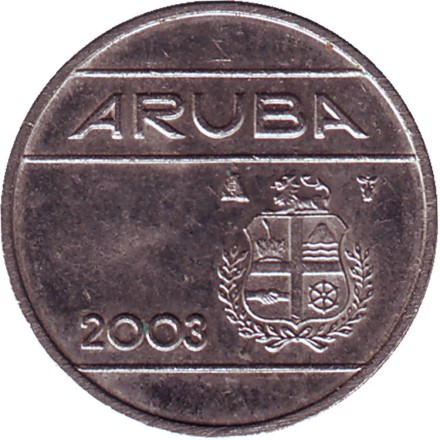 Монета 10 центов. 2003 год, Аруба.
