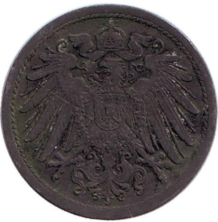 Монета 10 пфеннигов. 1921 год, Германская империя. (цинк)