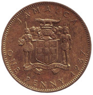 Монета 1 пенни. 1967 год, Ямайка. Монета 1 пенни. 1967 год, Ямайка.