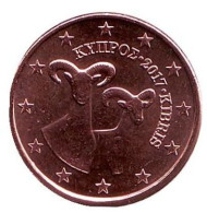 Монета 1 цент. 2017 год, Кипр. Монета 1 цент. 2017 год, Кипр.